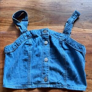 Blue Levi’s Denim Button-Up Crop Top